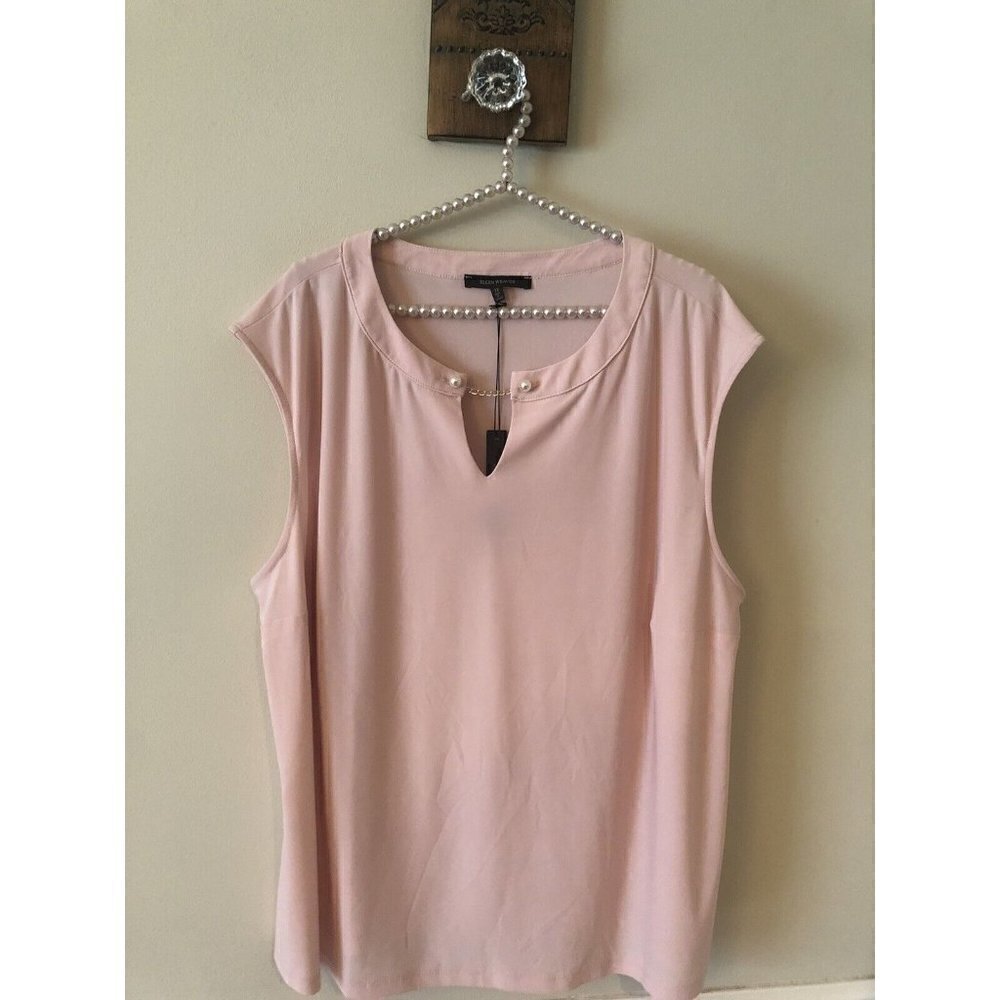 NWT Ellen Weaver Womens Size 3X Pink Sleeveless Top